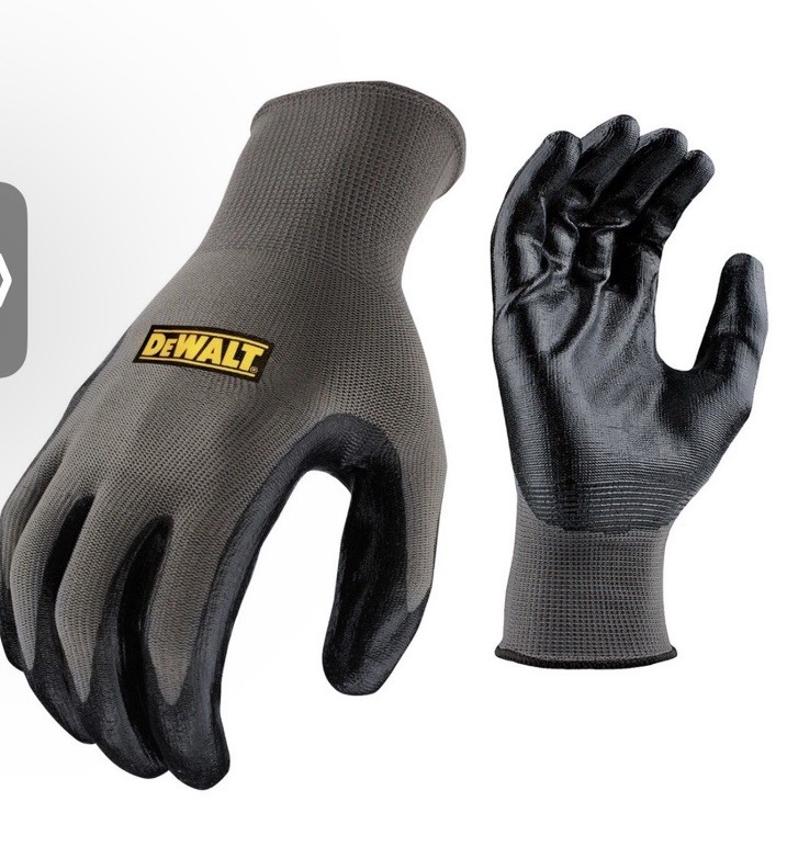 6 Pairs DeWalt Size Large Ultradex Smooth Nitrile Grip Safety Gloves DPG73L