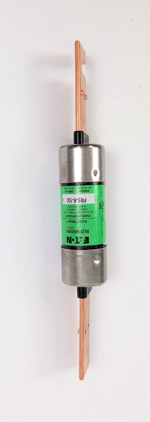 Bussmann Eaton FRS-R-100 Fusetron Fuse 100 Amp 600V Class RK5 Time-Delay 100A
