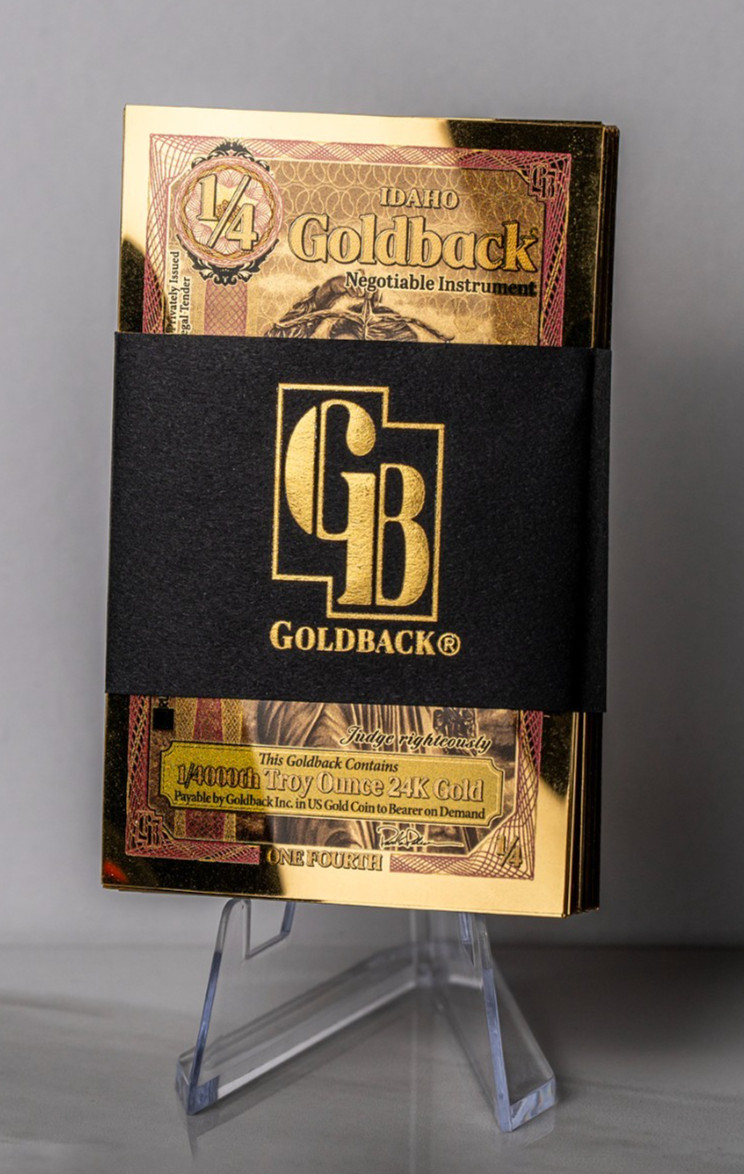 Lot 100 X - 1/4 IDAHO NONAlpha Goldback Aurum Gold Foil Note 1/4000 oz 24kt .999 Lot 100 X - 1/4 IDAHO NONAlpha Goldback Aurum Gold Foil Note 1/4000 oz 24kt .999