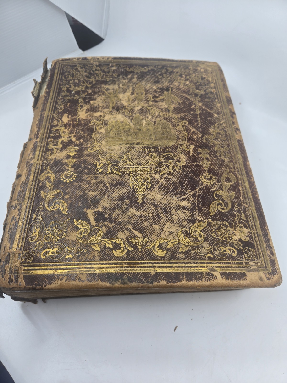 1854 Antique Holy Bible John B Perry Philadelphia Illustrated Leather As-Is 1854 Antique Holy Bible John B Perry Philadelphia Illustrated Leather As-Is