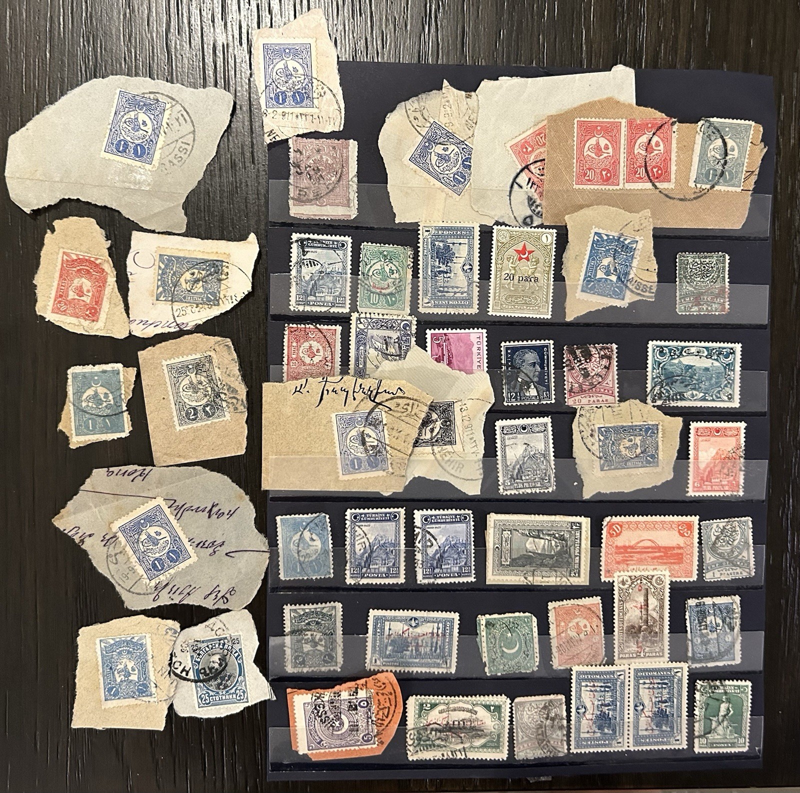 Turkey Used Stamps on Paper Handstamped Cancels Crescent Flags 1901-30