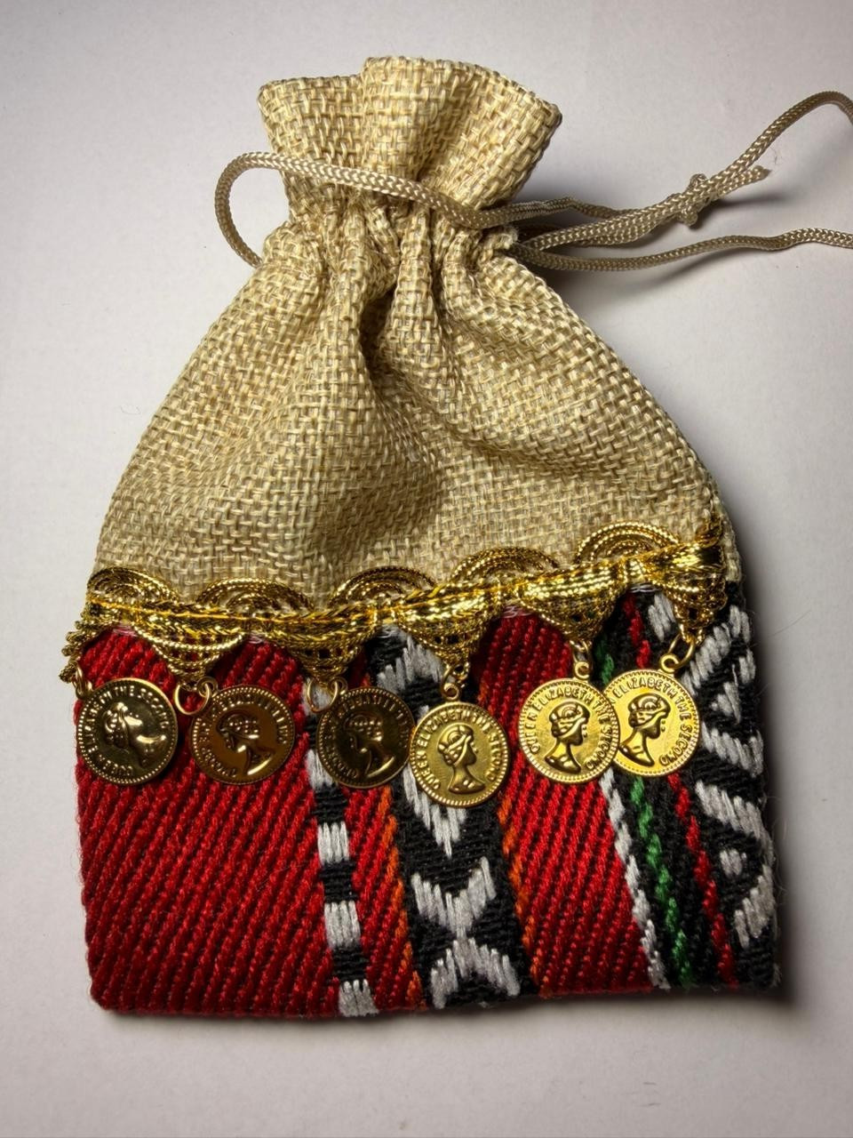 Traditional Arabic Decorative Pouch Handmade Folk Art Heritage Collectible