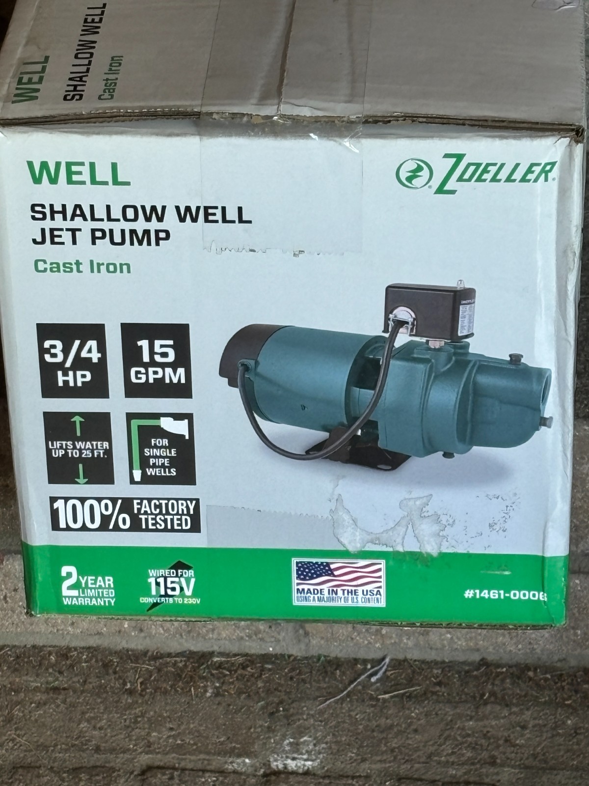 Zoeller 3/4-HP 115 and 230 -Volt 15-Gallon Cast Iron Shallow Well Jet Pump Zoeller 3/4-HP 115 and 230 -Volt 15-Gallon Cast Iron Shallow Well Jet Pump