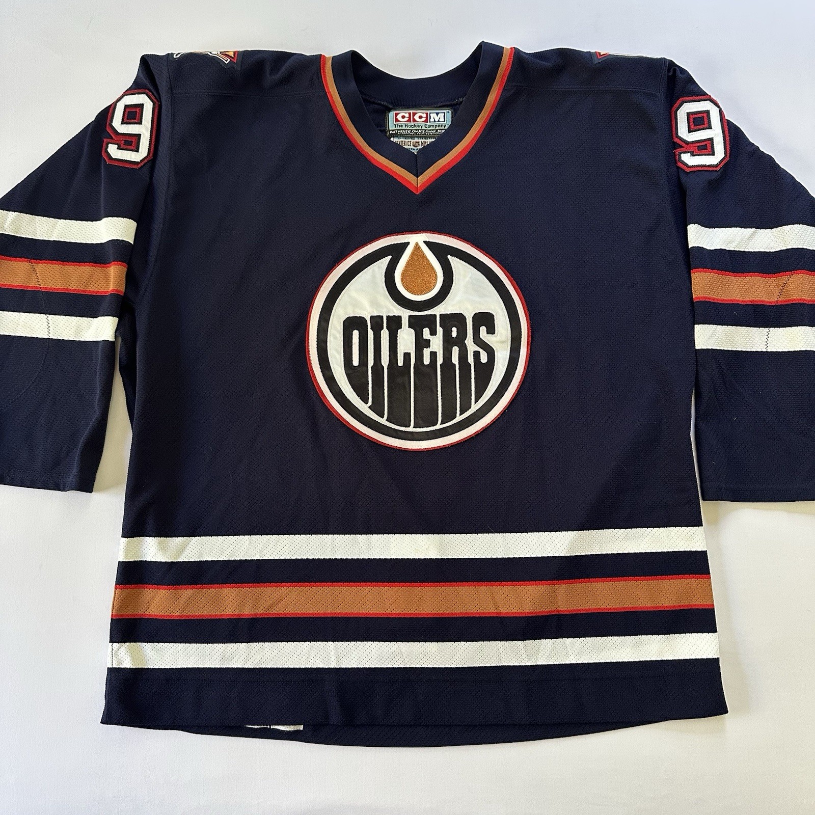 Vintage CCM Authentic Bill Guerin Edmonton Oilers Jersey 52 Navy Rigger NHL