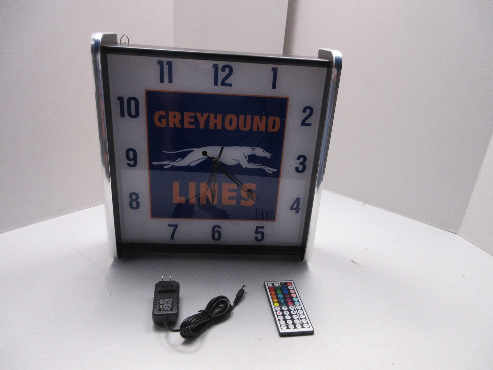 Greyhound Lines LED light up Advertising wall clock Brand New Greyhound Lines LED light up Advertising wall clock Brand New