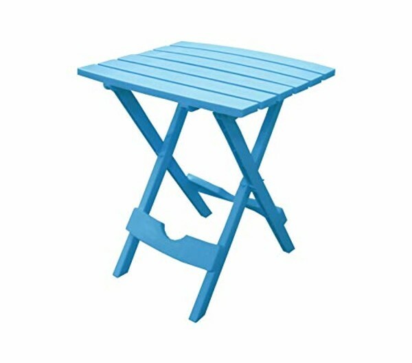 Adams Manufacturing (#8510-21-3734) Plastic Quik-Fold Side Table-Pool Blue Adams Manufacturing (#8510-21-3734) Plastic Quik-Fold Side Table-Pool Blue