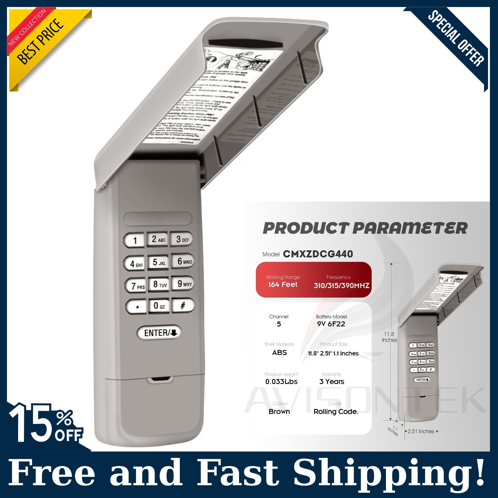 Sears Craftsman Garage Door Opener Keypad CMXZDCG440 Wireless Universal【3 Year W Sears Craftsman Garage Door Opener Keypad CMXZDCG440 Wireless Universal【3 Year W