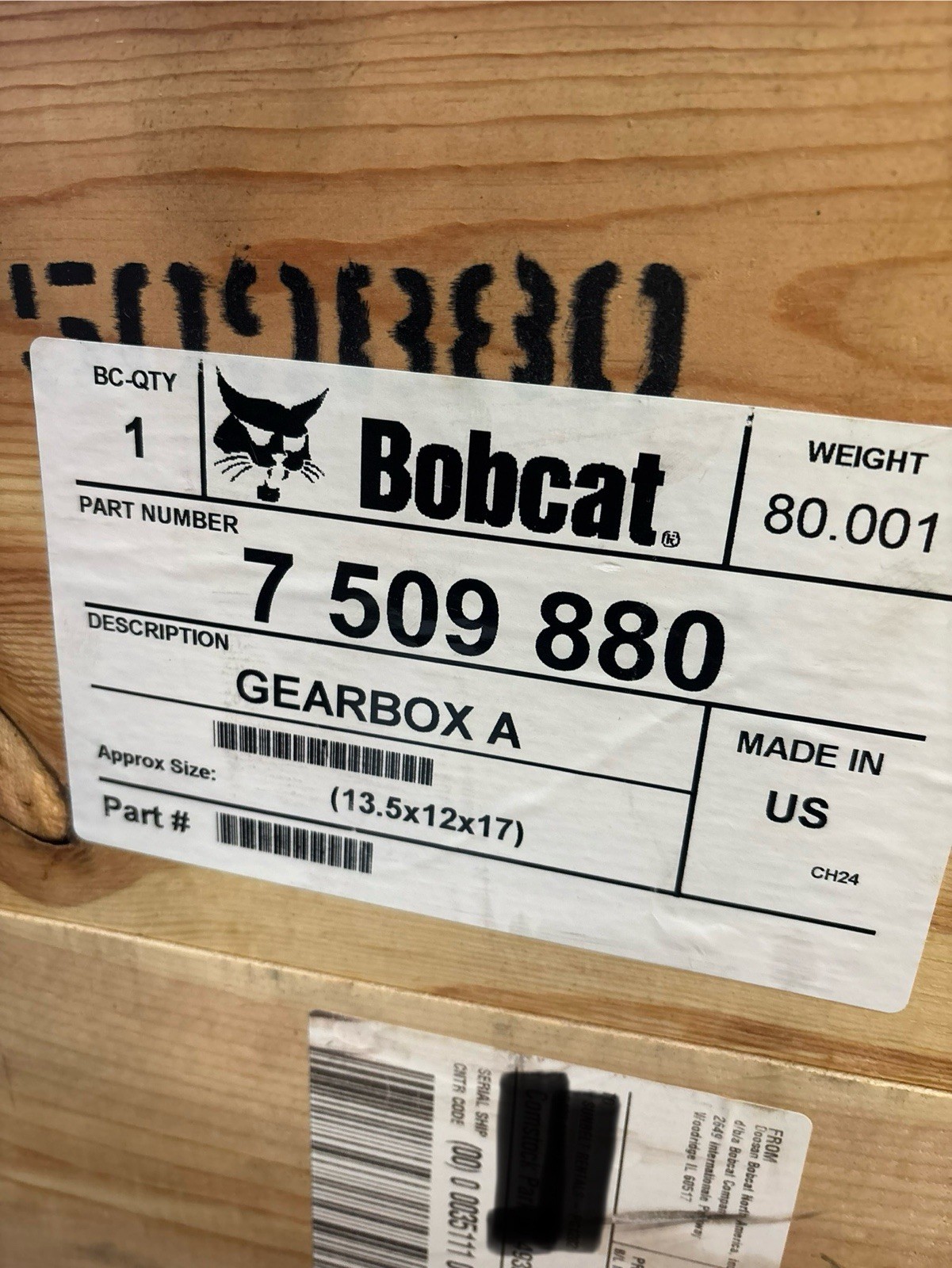 Bobcat Auger Drive Gearbox 7 509 880 Bobcat Auger Drive Gearbox 7 509 880