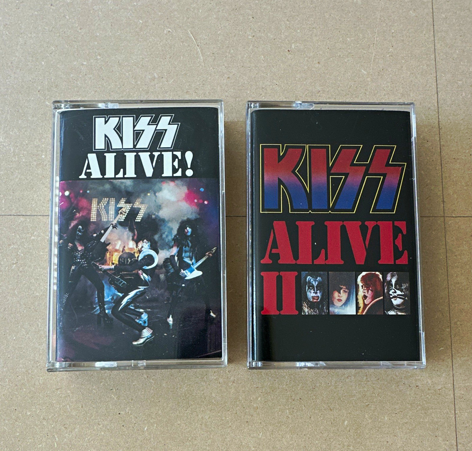 KISS Alive 1 & 2 Rare cassette tapes Rock standard jewel case KISS Alive 1 & 2 Rare cassette tapes Rock standard jewel case