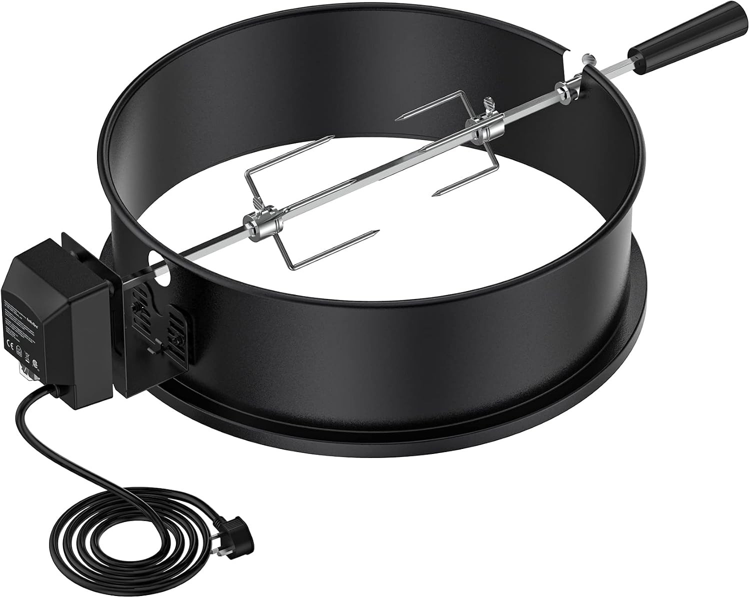 Upgrade Chrome Plated Steel Rotisserie Ring Kit for Weber 18 Inch Kettle Charc