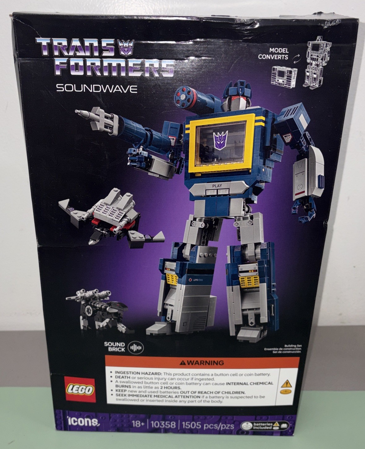 LEGO Icons Transformers Soundwave Model Kit 10358