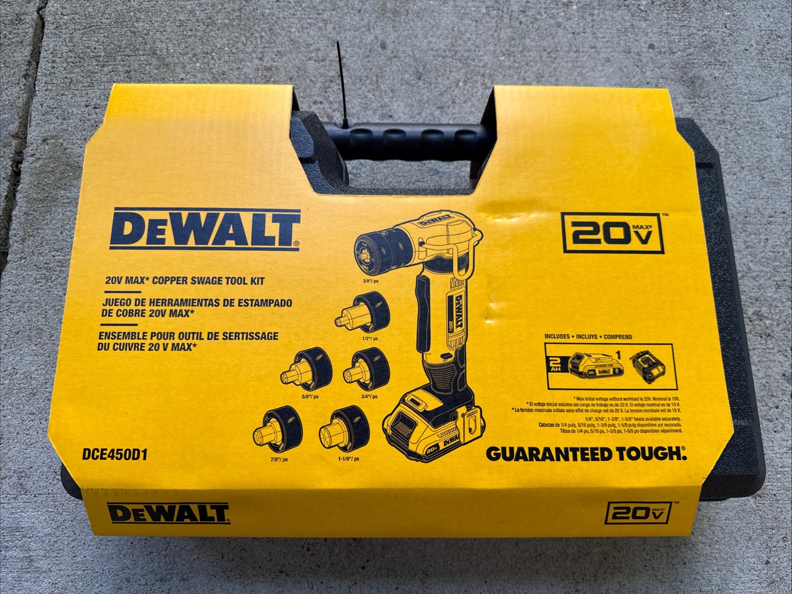 DEWALT DCE450D1 20V MAX Copper Swage Tool Kit BRAND NEW Battery/Charger Included DEWALT DCE450D1 20V MAX Copper Swage Tool Kit BRAND NEW Battery/Charger Included