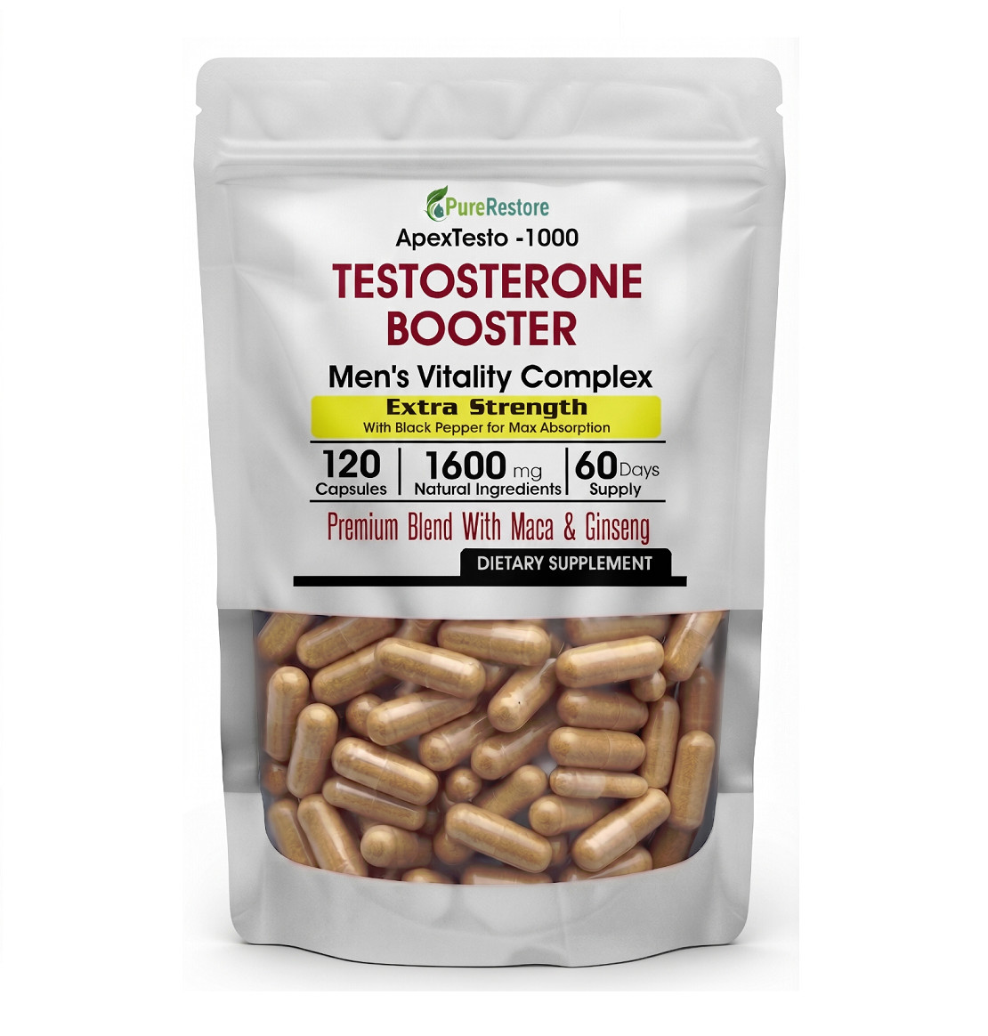 Testosterone Booster Testo-1000 Test for Men Testosterona 1,600 MG 240ct Capsule