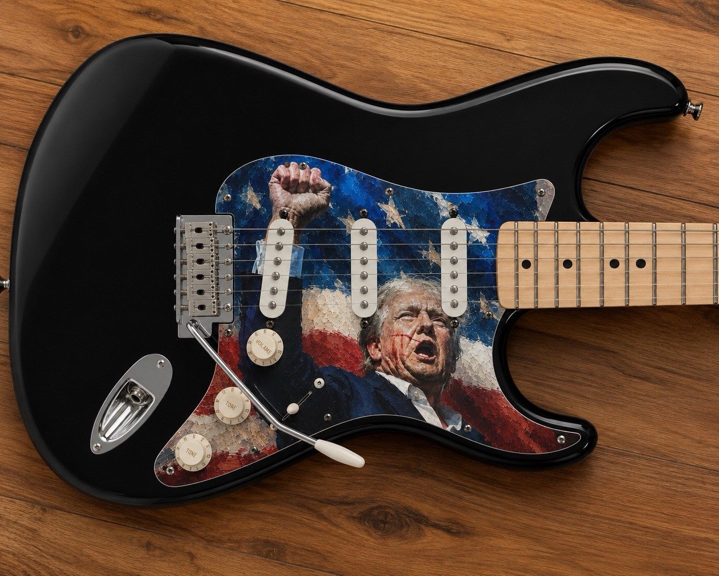 Trump Never Surrender Patriotic Pickguard – Fender Strat Modern 11 Hole SSS