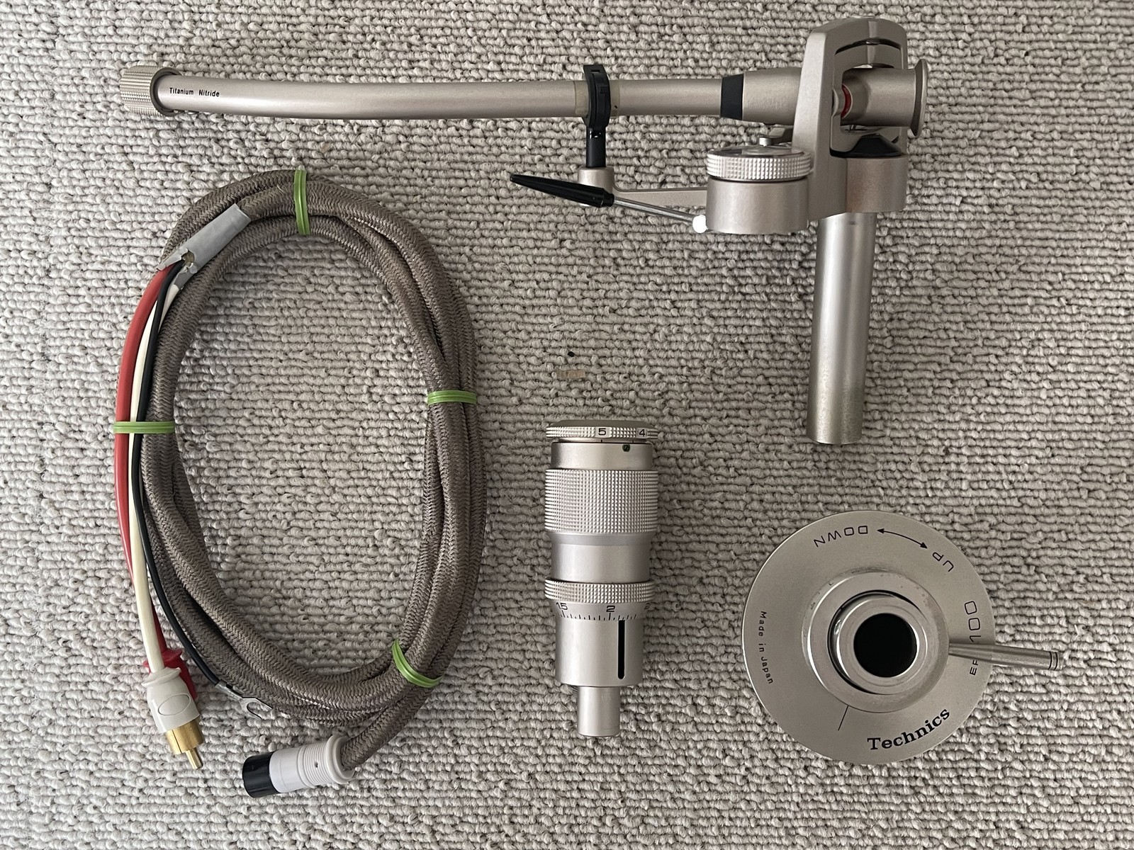 Technics EPA-100 Titanium Nitride Tonearm w/ Base, Counterweight, Cable Tested