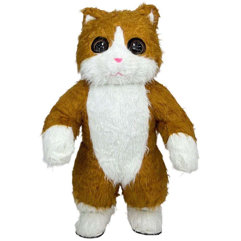 Fluffy Tabby Cat Inflatable Mascot Carnival Birthday Halloween Parade Costume
