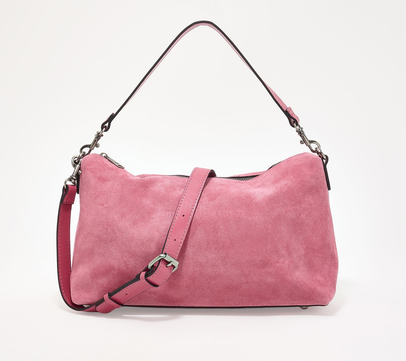 Patricia Nash Maura Crossbody in Leather or Suede PetalPinkSuede New Patricia Nash Maura Crossbody in Leather or Suede PetalPinkSuede New