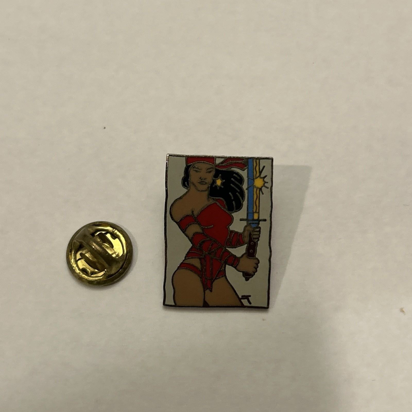 Vintage 1988 ELEKTRA Daredevil MARVEL COMICS ENAMEL Lapel PIN Rare Copper Tone Vintage 1988 ELEKTRA Daredevil MARVEL COMICS ENAMEL Lapel PIN Rare Copper Tone