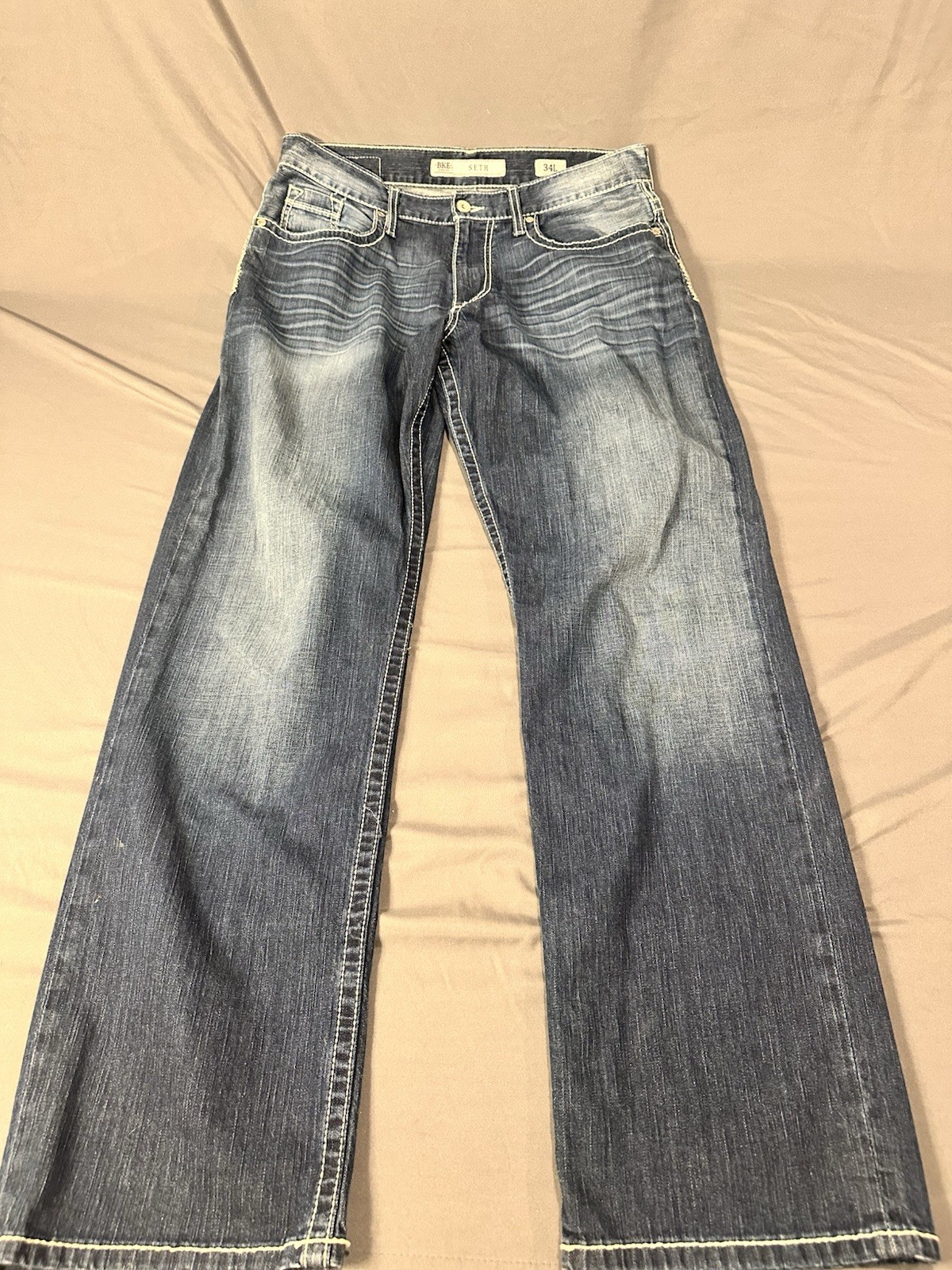 BKE Seth Men’s 34L 34x33 relaxed Jeans Denim BKE Seth Men’s 34L 34x33 relaxed Jeans Denim