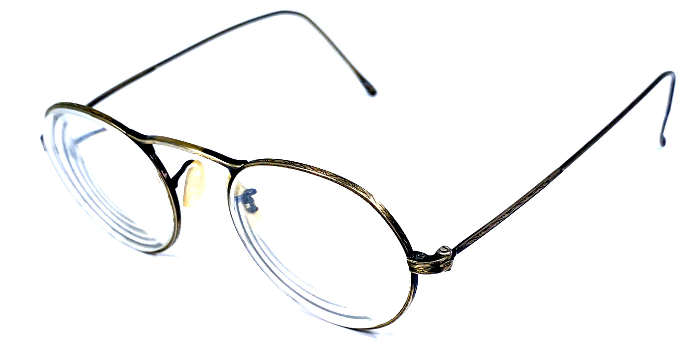 OLIVER PEOPLES M4-AG Japan Rare Vintage Antique Gold Eyeglasses Frame 46-20-140