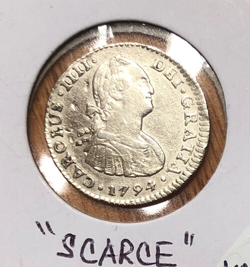 1794 FM MINT Mo MEXICO 1 REAL SCARCE SILVER COIN-CAROLUS IIII(CHARLES IV )-KM#81 1794 FM MINT Mo MEXICO 1 REAL SCARCE SILVER COIN-CAROLUS IIII(CHARLES IV )-KM#81