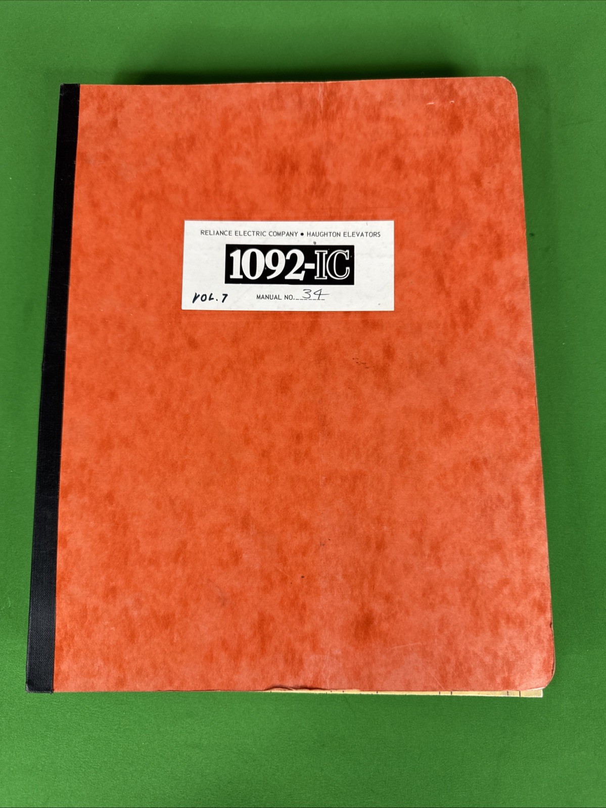 vintage 1970s Haughton Elevator 1092+-IC Vol 7 Informational Service Manual vintage 1970s Haughton Elevator 1092+-IC Vol 7 Informational Service Manual