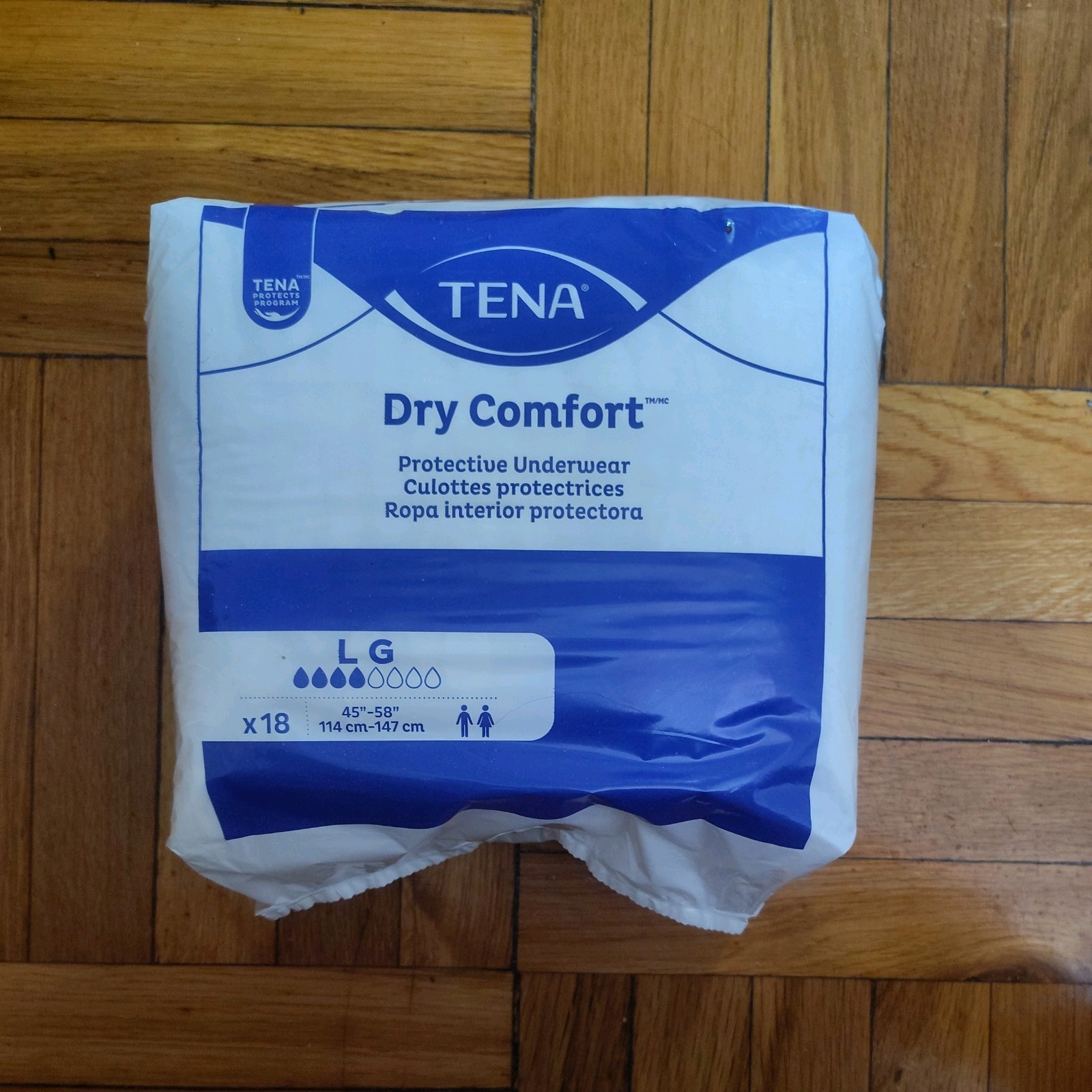 Tena Dry Comfort Protective Underwear Size LARGE 45”-58” Tena Dry Comfort Protective Underwear Size LARGE 45”-58”