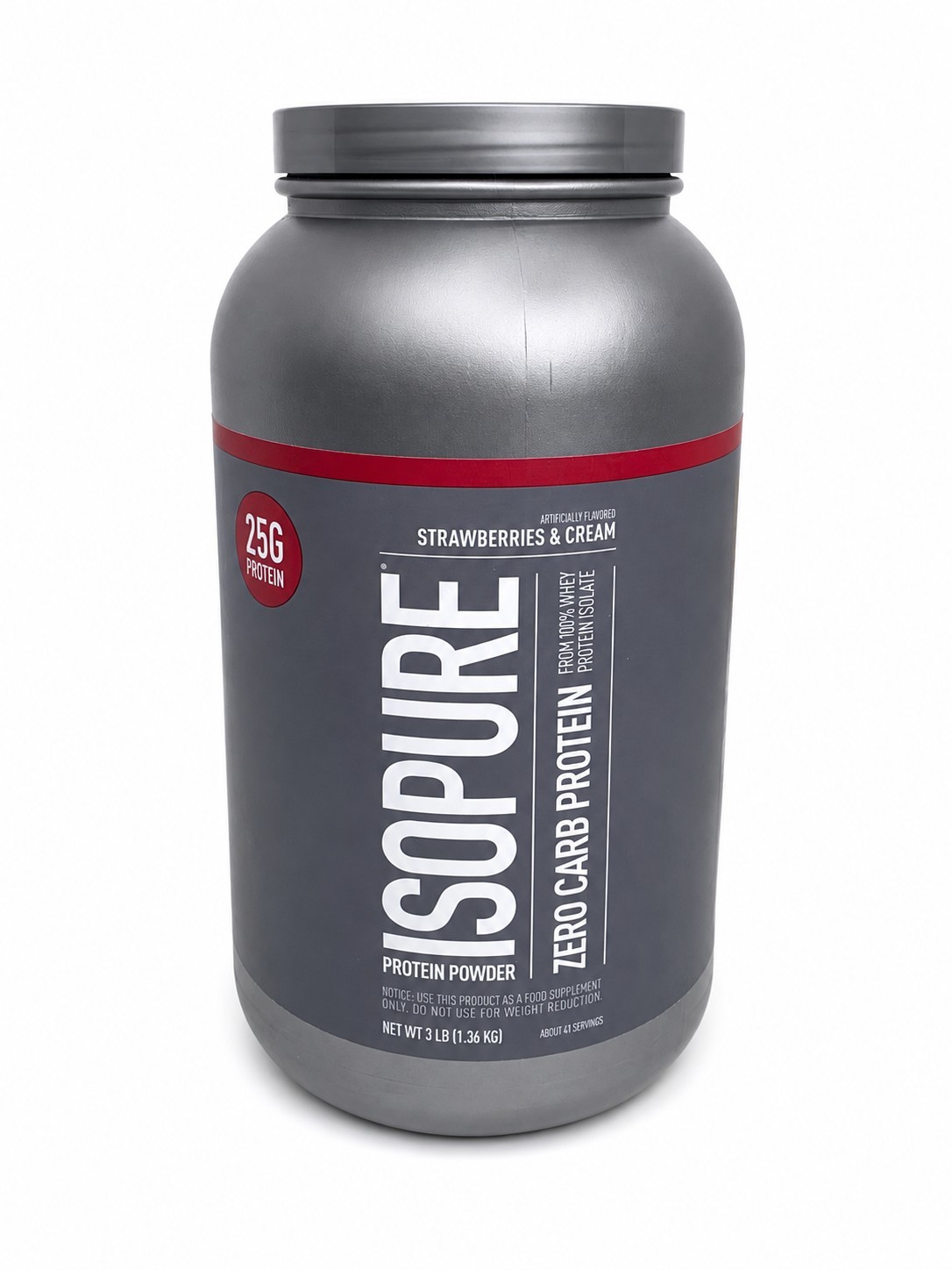 Isopure Zero Carb Protein Powder Strawberries & Cream 3 lb 25g Whey Protein Isol