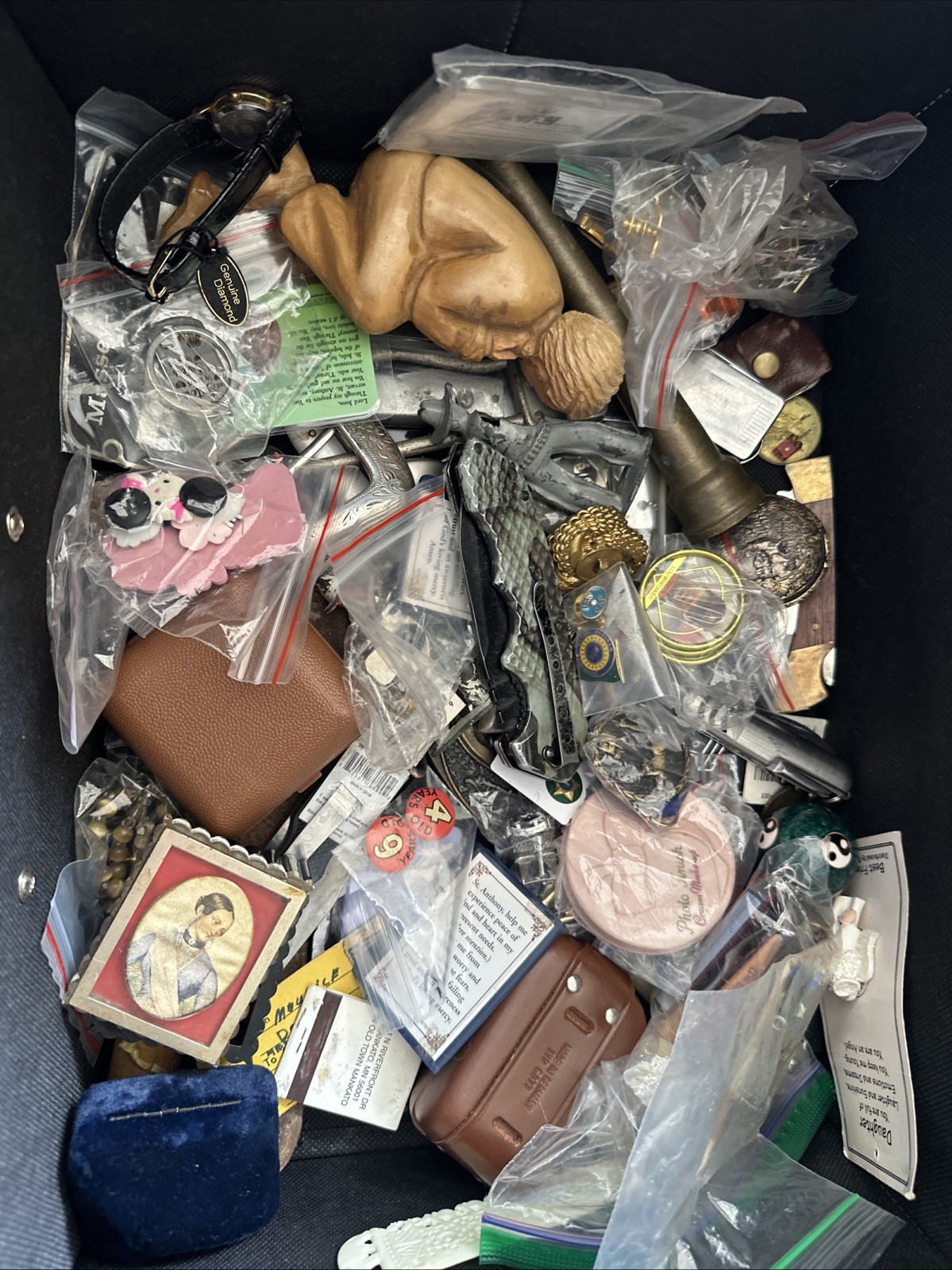 Huge Vintage Stuff Junk Drawer Clean out Knives Pins Watches N More