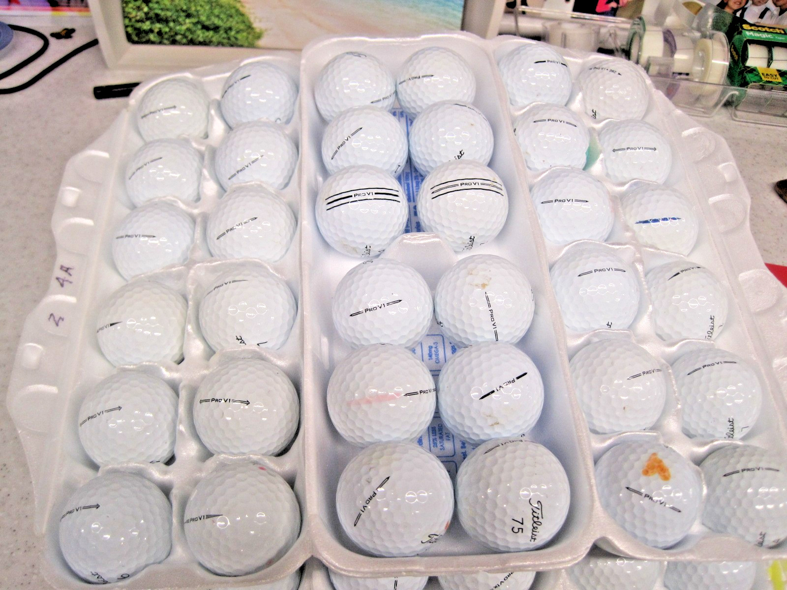 36 TITLEIST PROV 1 (4AAAA) NEAR MINT RECYCLED GOLF BALLS