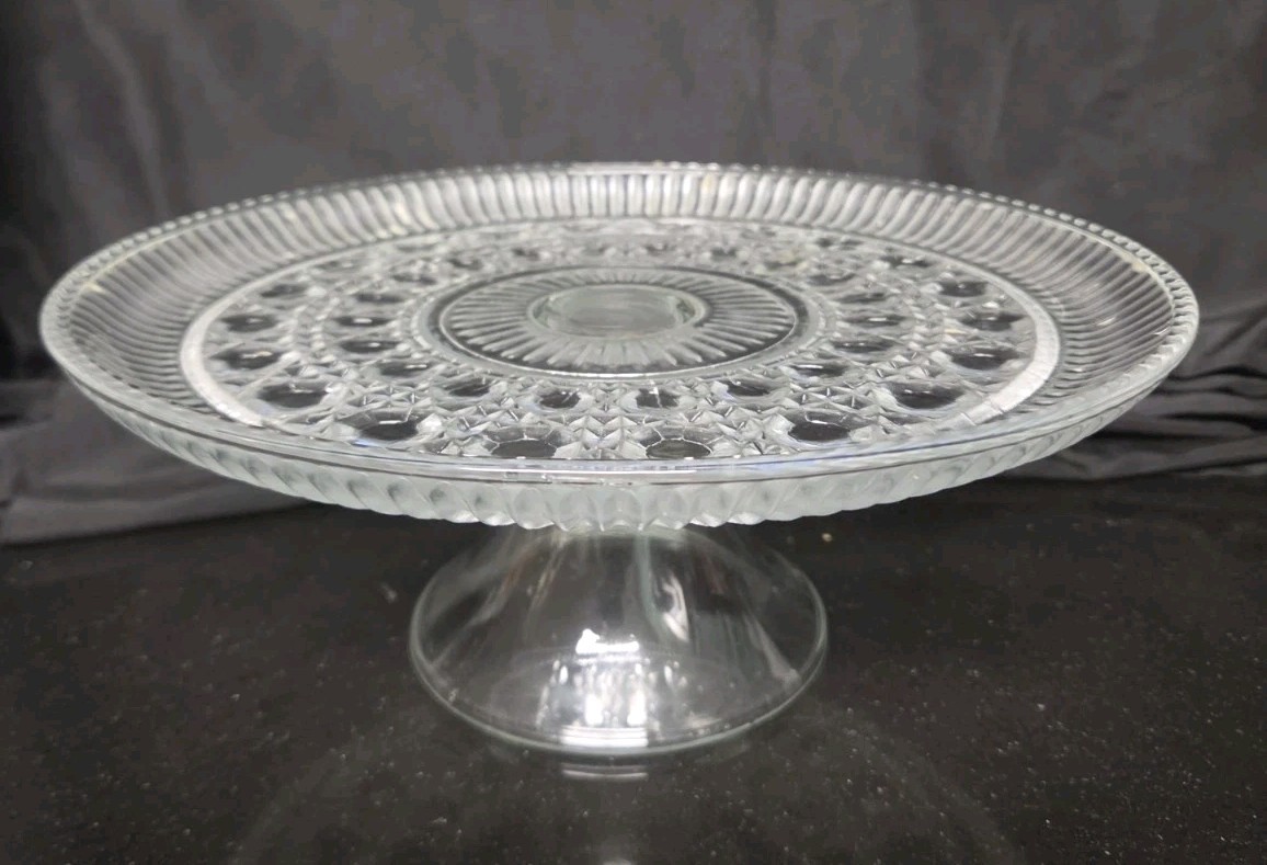 VTG Federal Glass Windsor Pedestal Cake Plate Stand with Dome Cover Punch Bowl VTG Federal Glass Windsor Pedestal Cake Plate Stand with Dome Cover Punch Bowl