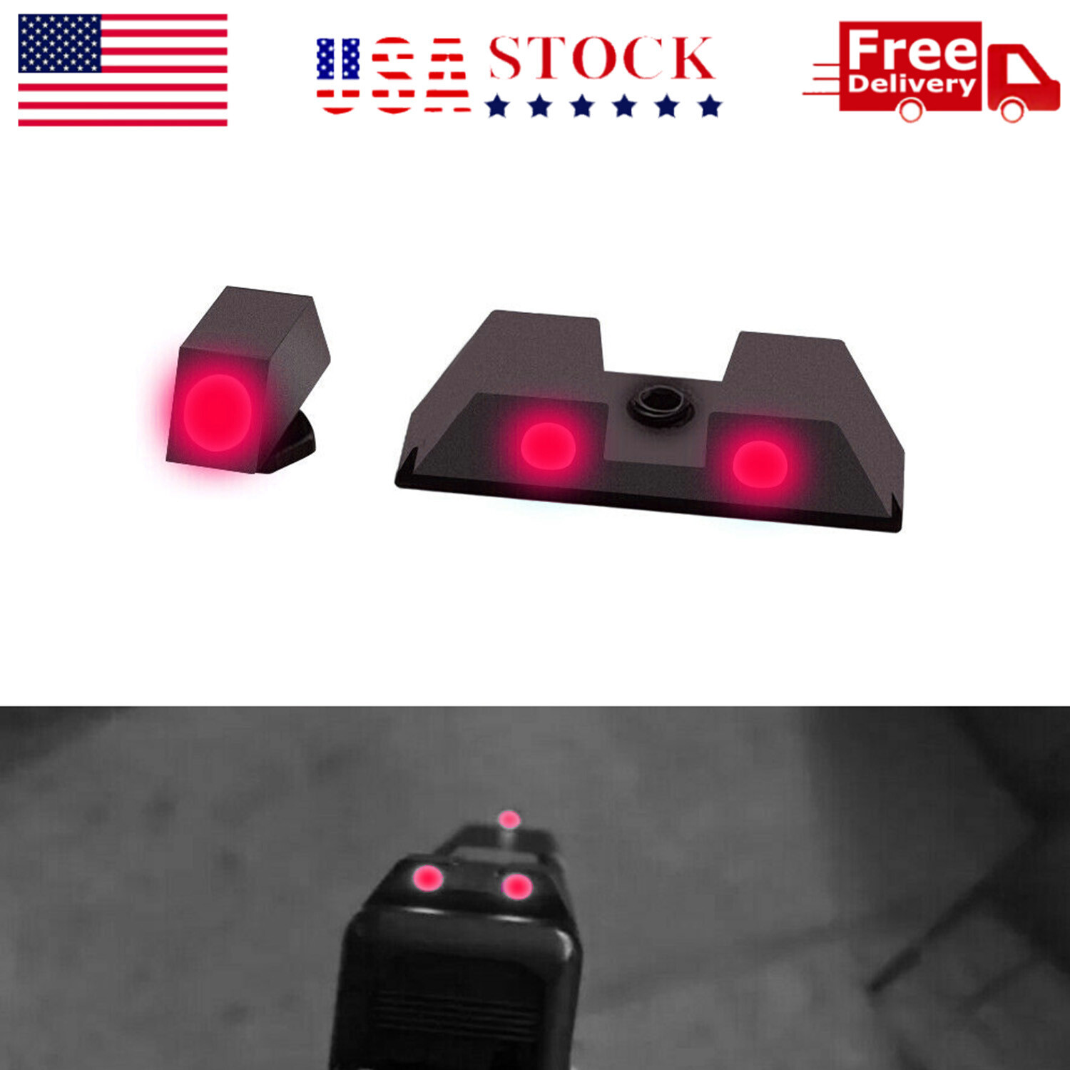 Night Sights Glow In Dark for GLOCK 19 17 20 22 24 26 27 29 30 34 35 36 39 44 45 Night Sights Glow In Dark for GLOCK 19 17 20 22 24 26 27 29 30 34 35 36 39 44 45