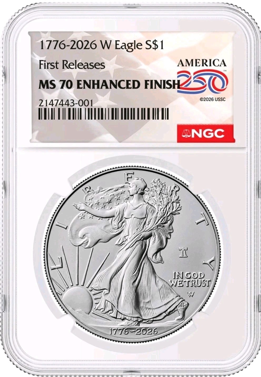 2026 W Enhanced Uncirculated Silver Eagle MS70 FR - [IN STOCK]
