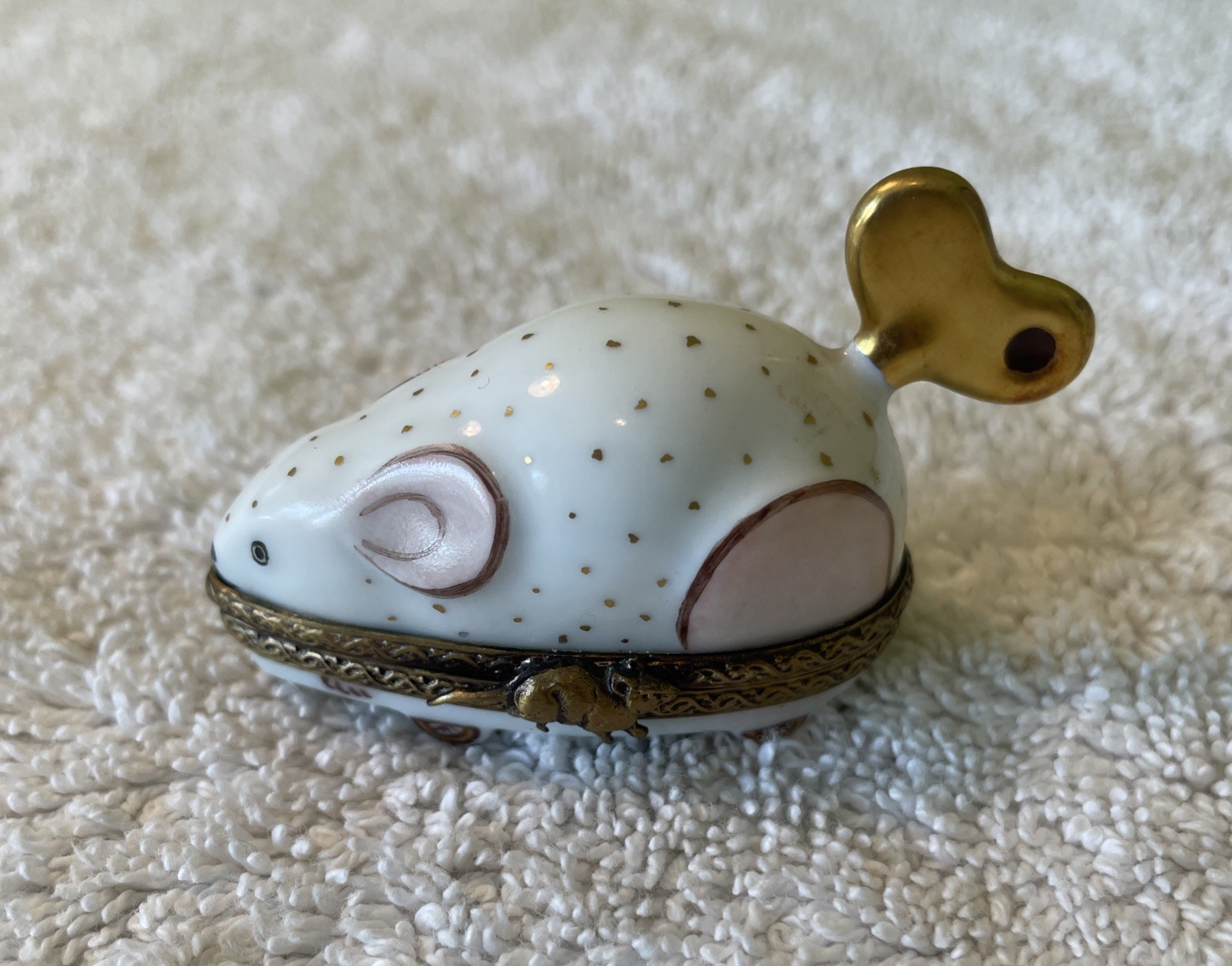 Vintage Limoges Wind Up Mouse Trinket Hinged Box Print Mein France Beautiful Vintage Limoges Wind Up Mouse Trinket Hinged Box Print Mein France Beautiful