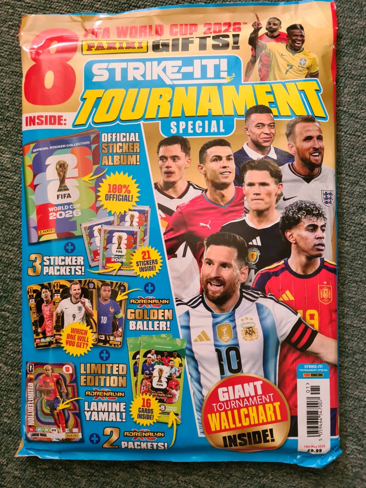 Strike it magazine Tournament Special + 8 Panini World Cup 2026 Gifts New Sealed