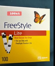 New Lot Of 400 Freestyle Lite Blood Glucose Test Strips - 100 X4 Exp 2/2028 picture