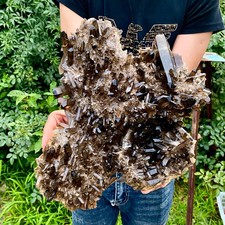 10.8LB Natural Tea black Crystal quartz Cluster Mineral Specimen Healing reiki picture