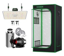 VIVOSUN 2X2ft Indoor Grow Tent & 100W Update LED Grow Light & 4