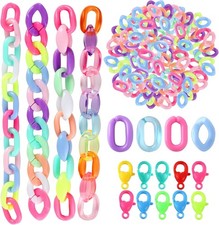 410PCS Acrylic Linking Rings Connector, Assorted Color Open Link Ring picture