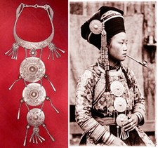 Antique Hmong Solid Silver Necklace, Laos / Vietnam , Museum Piece 1870–1930 picture
