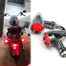 Motorcycle Chrome LED Bullet Turn Signal Lights For Harley Davidson Dyna Fatboy picture