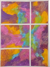 Original Abstract Painting Mixed Media Multi Panel Art Colorful Modern Wall 9x12 picture