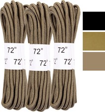 72 Inch Military Nylon Boot Laces Heavy Duty Replacement Shoe Laces - 3 Pack picture