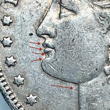 1888-P Morgan Silver Dollar VAM-1B Clashed Lips VF-Very Fine $1 US Coin # 3054 picture