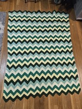 80s Handmade Crochet Afghan Throw Blanket 41