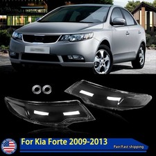 Pair Front Headlight Lens Cover Replacement For Kia Forte 2009-2013 Left&Right picture