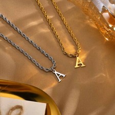 Vnox Initial Necklaces for Women Men, Stainless Steel A-Z Letters Charm Pendant picture