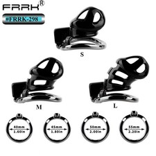 Cobra Male Chastity Cage Lock Device with 4 Rings Virginity Device 3 Sizes FRRK picture