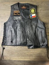Vintage Army Veteran’s Men’s Hot Leathers Biker Jacket (Large) picture