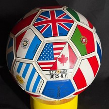 Vintage DOSS NY World Cup Soccer Ball International Flags History 1980s Display picture